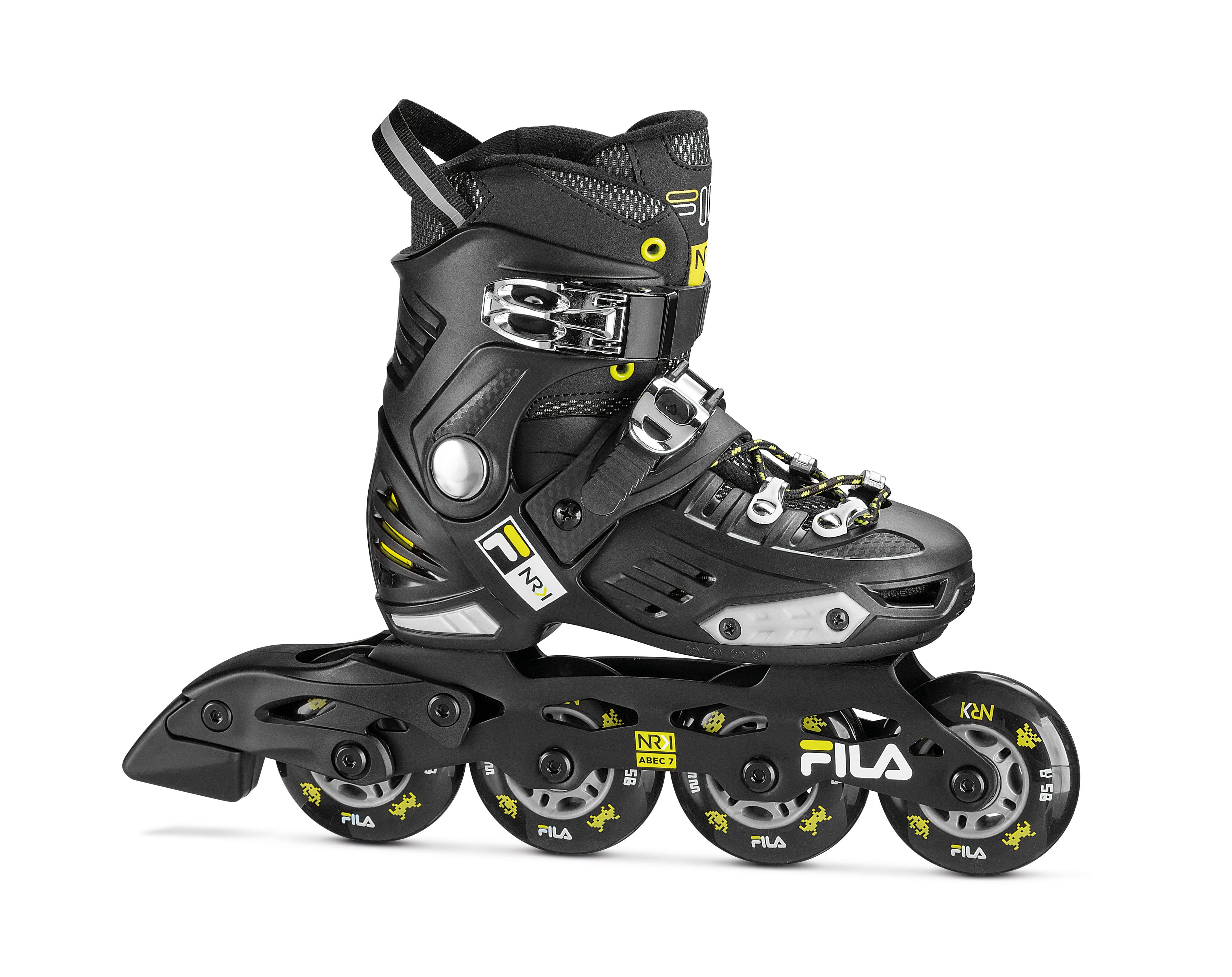 Patines NRK JUNIOR BOY BLACK/LIME/LIGHTBLUE-vista frontal