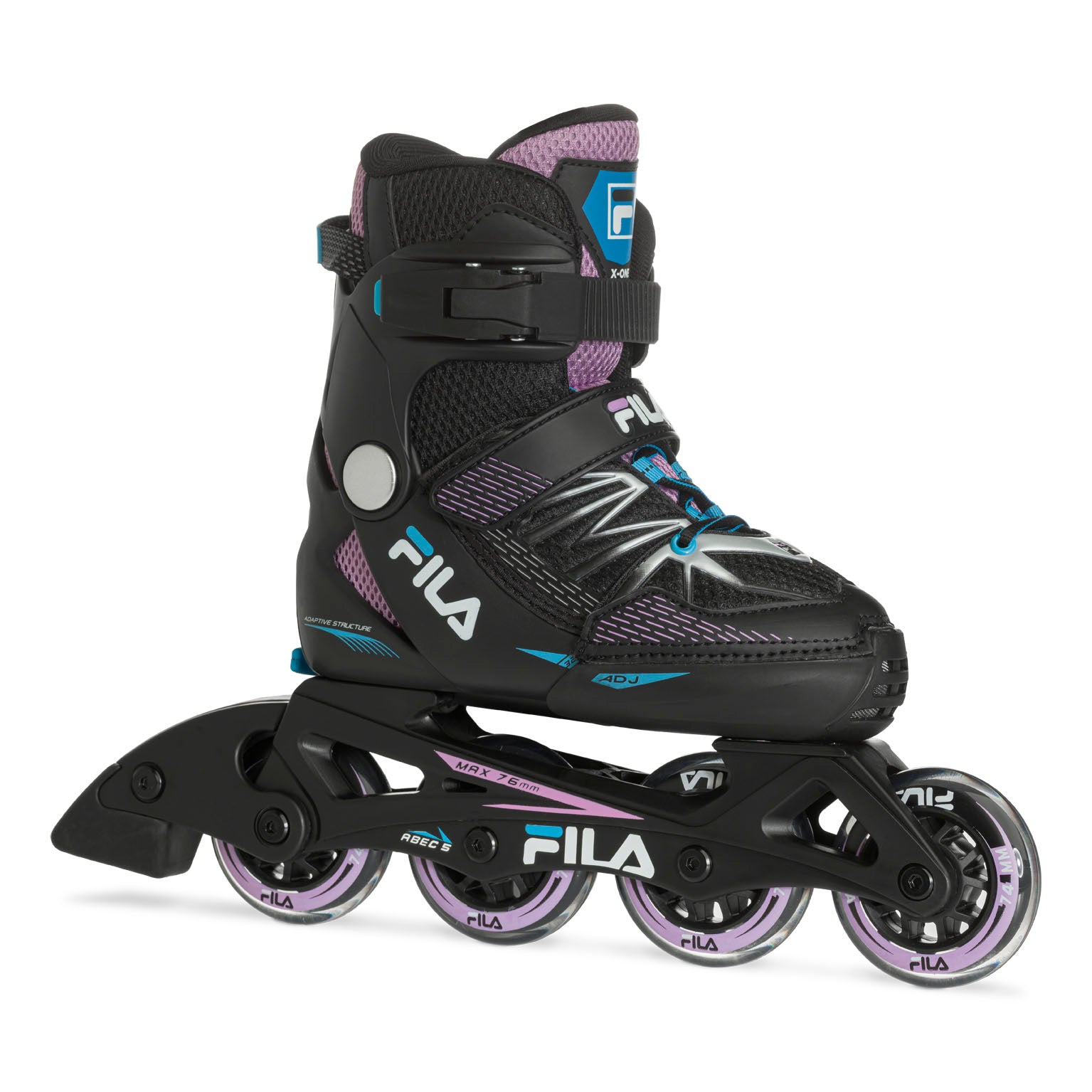 Patines X-ONE GIRL BLACK/PINK/L.BLUE-vista frontal